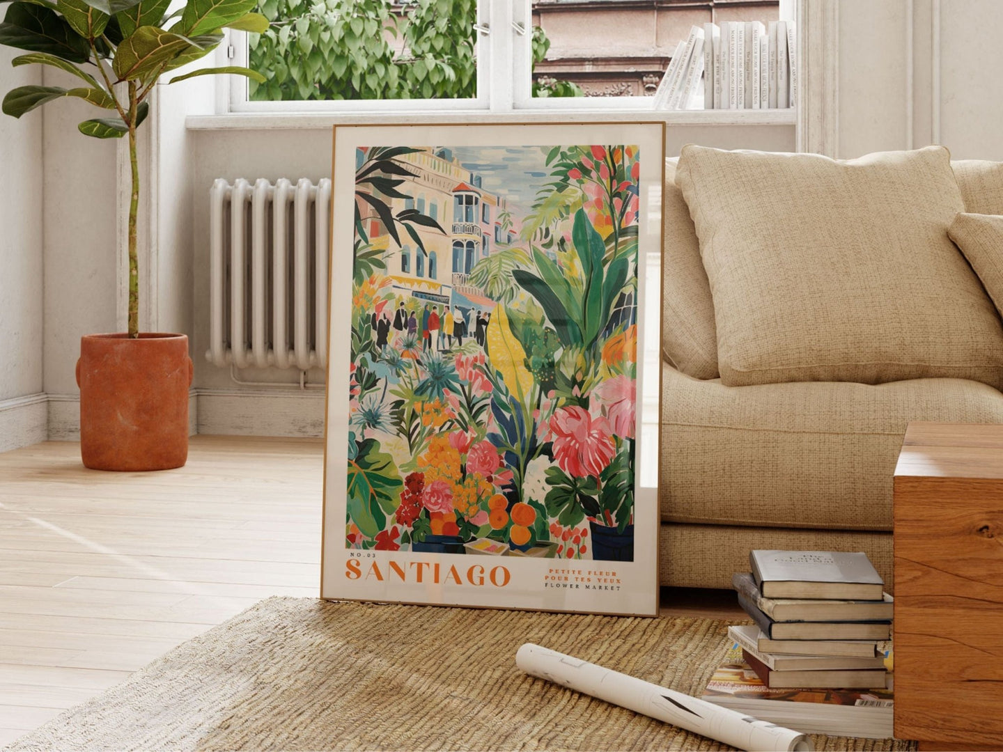 Santiago Flower Market Poster - Posters - Enchanted Sights