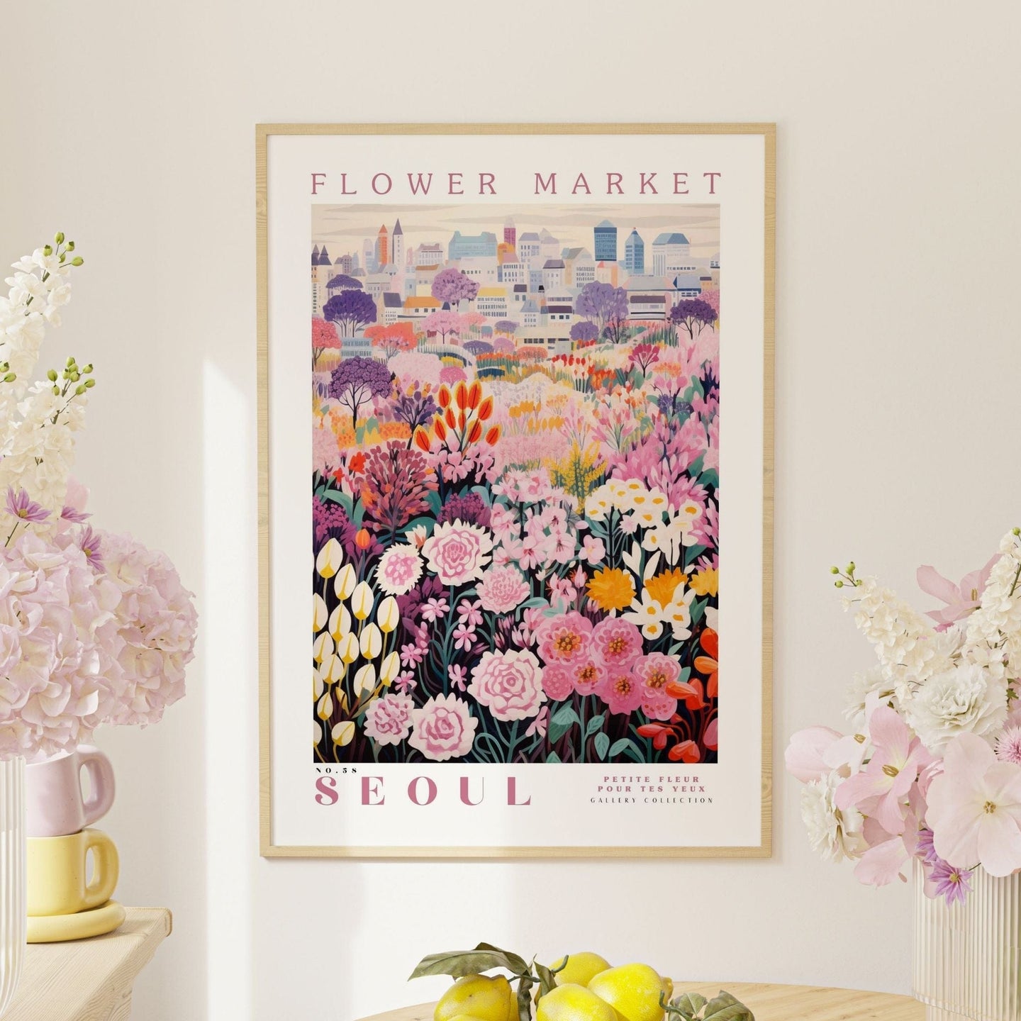 Seoul Flower Market Poster - Posters - Enchanted Sights