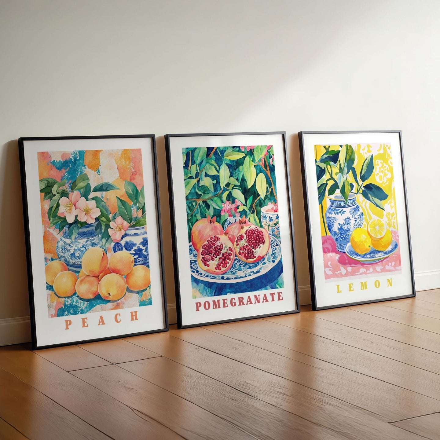 SET OF 3 - 18x24" - VINTAGE FRUIT - KITCHEN DECOR - Posters - Enchanted Sights