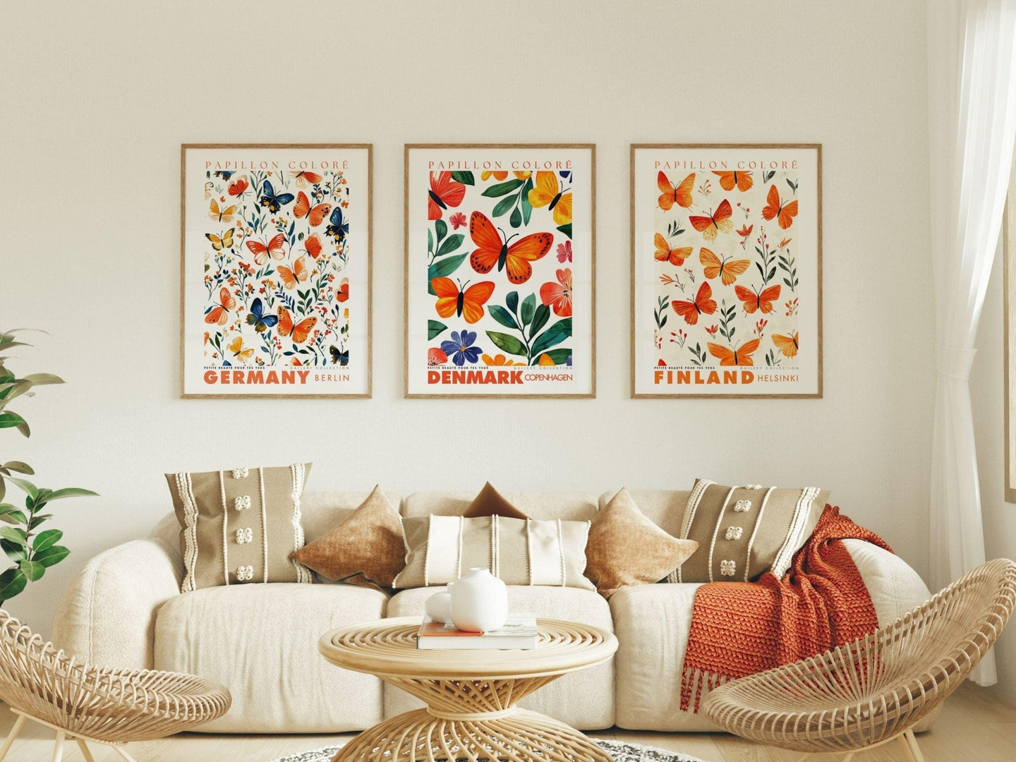 Set of 3 posters (50x70cm) - Butterflies - Posters - Enchanted Sights