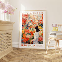 Barcelona Flower Market Poster