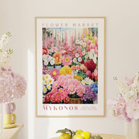 Mykonos Flower Market Poster