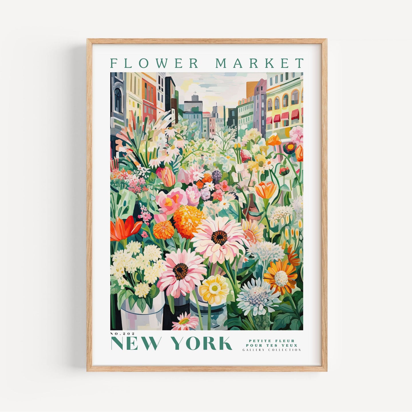 New York Flower Market Poster Green