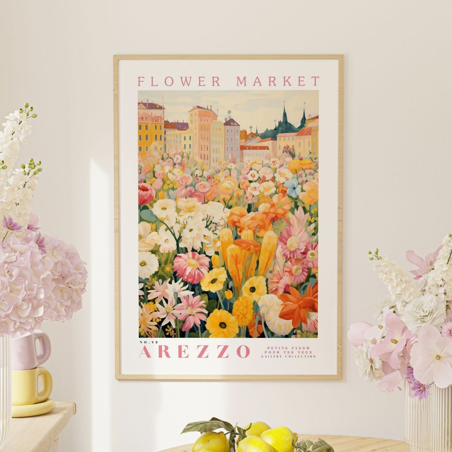 Arezzo Flower Market Poster