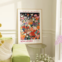 Singapore Flower Market Poster - Posters - Enchanted Sights