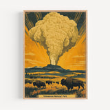 Yellowstone Retro National Park Poster - Poster - Enchanted Sights