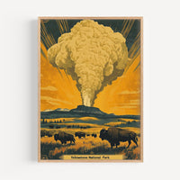 Yellowstone Retro National Park Poster - Poster - Enchanted Sights
